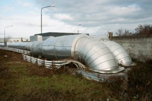 Gaspipeline entlang der Petritschgasse in Leopoldau/Floridsdorf/Wien.