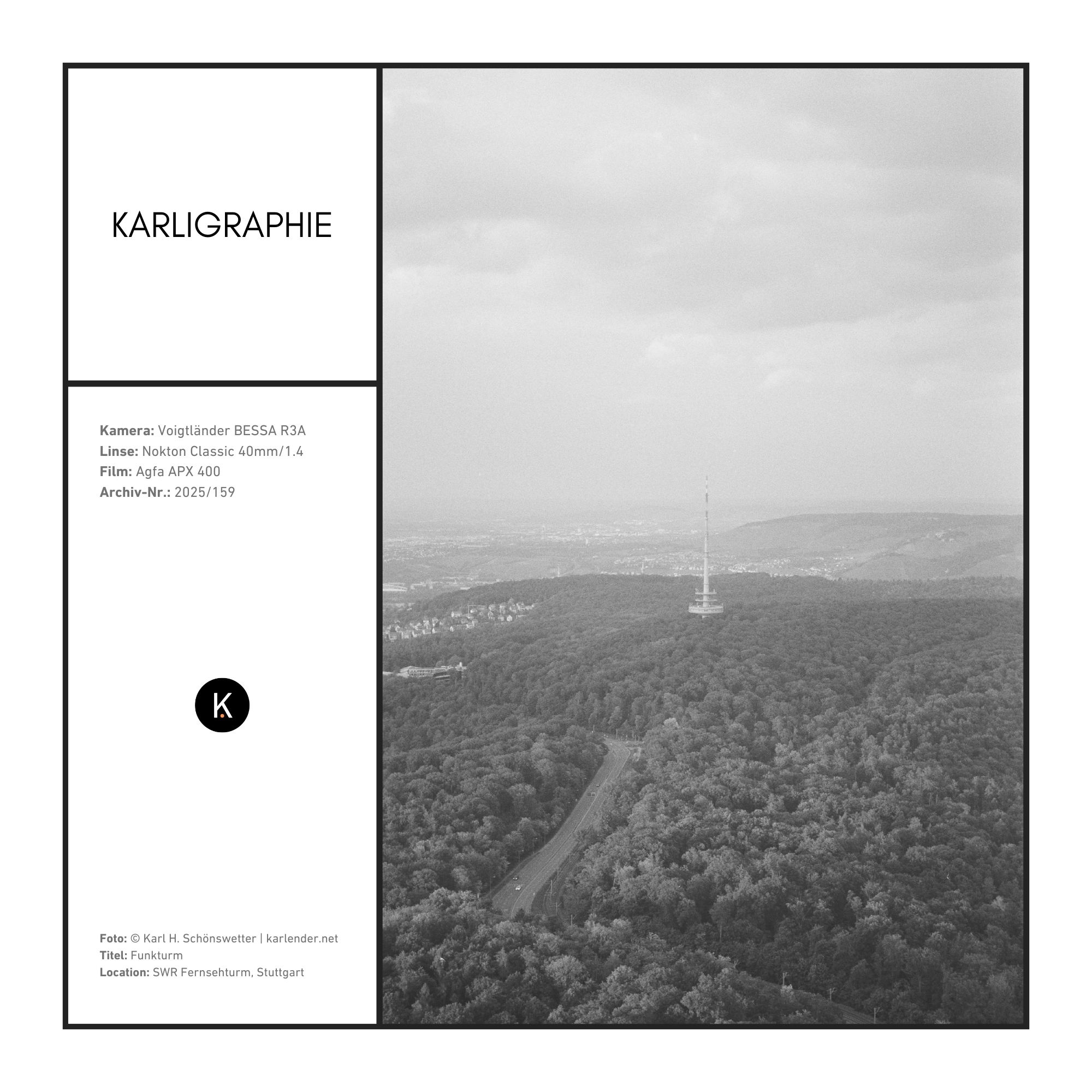 Der Funkturm der Telekom in Stuttgart vom SWR Fernsehturm aus gesehen.